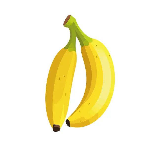 Banana Matura Simbolo Sana Icona Alimentare Isolata — Vettoriale Stock