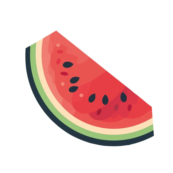 Juicy Watermelon Slice Perfect Summer Refreshment Snack Icon Isolated — Stock Vector