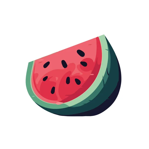 Saftige Wassermelonenscheibe Perfekte Sommerliche Erfrischungsjause — Stockvektor