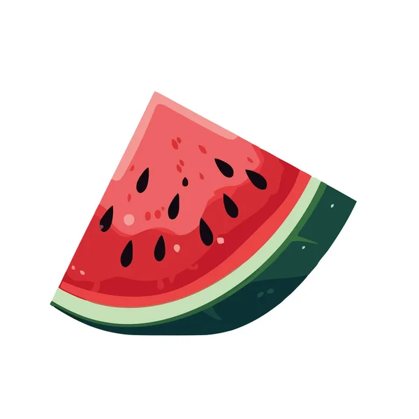 Saftige Wassermelonenscheibe Perfekte Sommerliche Erfrischungsjause — Stockvektor