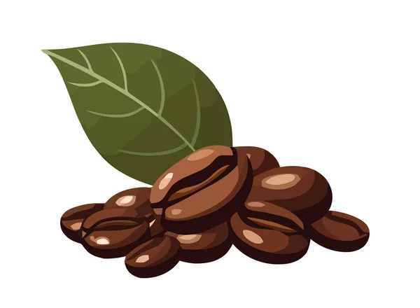 Świeży Organiczny Napój Ziaren Kawy Ikona Odświeżania Dla Smakoszy Izolowana — Wektor stockowy