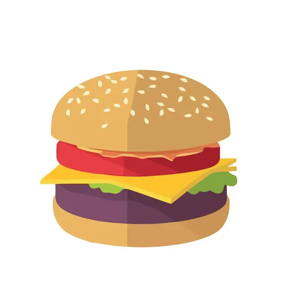 Izgara Biftek Ikonlu Gurme Çizburger Yemeği — Stok Vektör