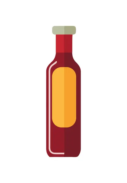 Icono Botella Salsa Con Icono Etiqueta Aislado — Vector de stock