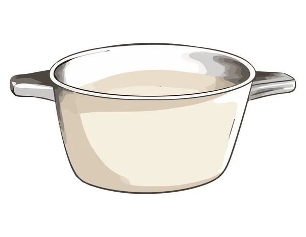 Topf Auf Weißem Hintergrund Küchenutensilien Zum Kochen Ikone Isoliert — Stockvektor