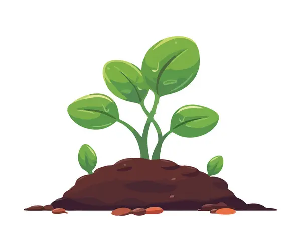 Gröna Blad Symboliserar Tillväxt Växt Ikon Isolerad — Stock vektor