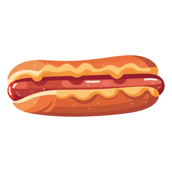 Gegrillter Hot Dog Auf Brötchen Mit Ketchup Ikone — Stockvektor