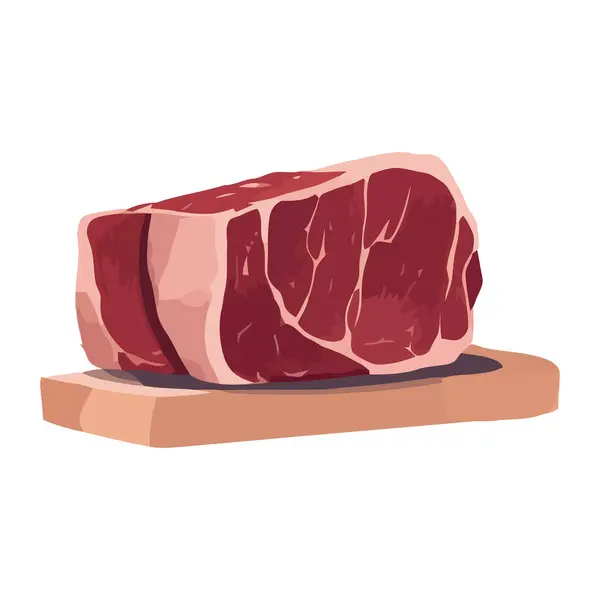 新鮮な豚肉ステーキ 孤立したキッチンアイコンで調理されたグルメ料理 — ストックベクタ