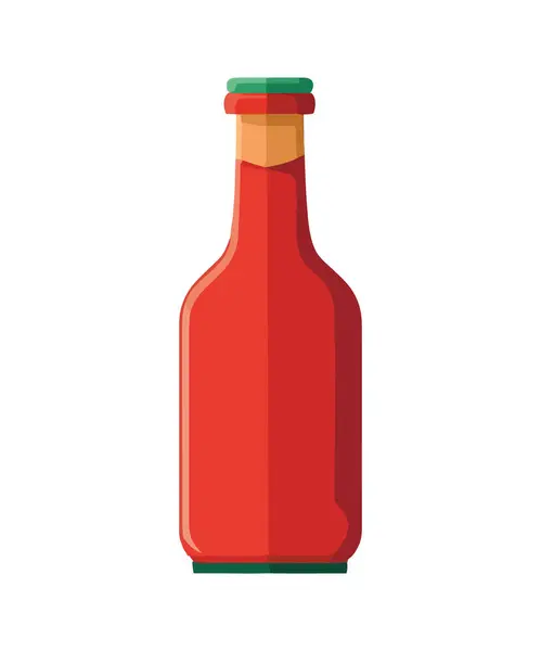 Botella Salsa Icono Fresco Condimento Orgánico Aislado — Vector de stock