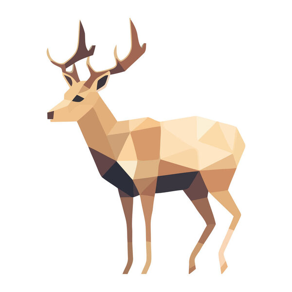 Cute deer abstract standing in nature, a charming illustration icon isolated