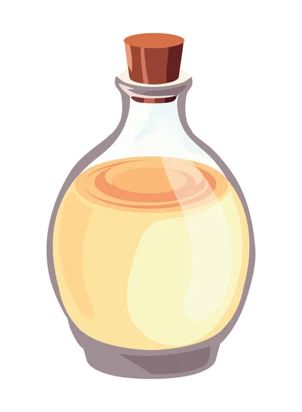 Eine Gelbe Ölflasche Inhaltsstoff Symbol Isoliert — Stockvektor