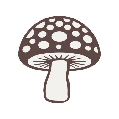Sonbahar orman illüstrasyonu noktalı mantar ikonu izole