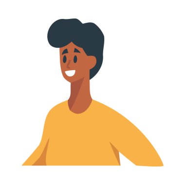 Gülen çizgi film karakteri mutluluğu ve başarı ikonunu simgeler.