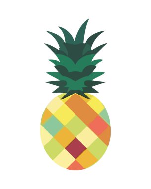 Sulu ananas, tropikal ikon izole edilmiş sembol.