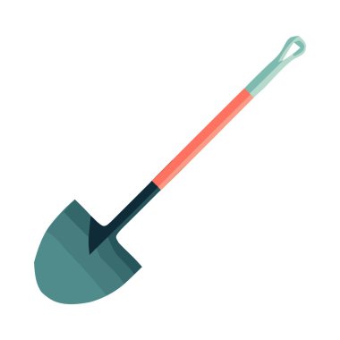 Bahçıvanlık aracı kürek simgesi izole edilmiş düz tasarım