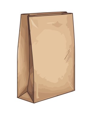 Sarı kağıt çanta, mükemmel hediye ikonu izole