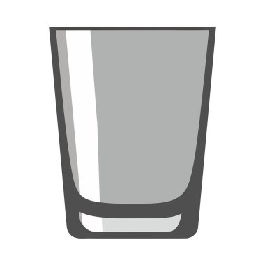 Şeffaf cam bardak izole edilmiş ikonu sembolize eder