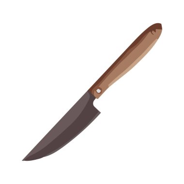 Keskin çelik bıçak mutfak ikonunda yemek keser.