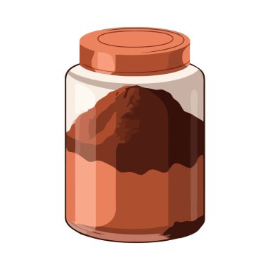 Kavanozda gurme tatlısıyla organik malzeme ikonu izole edilmiş.