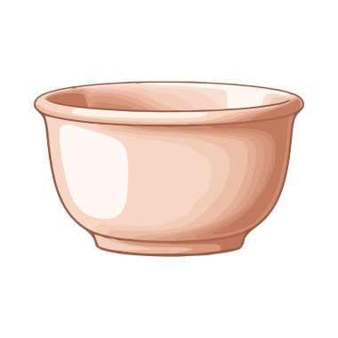 Yemek ikonu için toprak kabı tasarımı izole