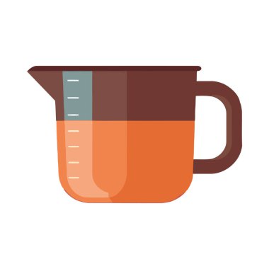 Buharlı kahve bardağı simgesi ve sapı izole edilmiş.