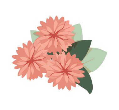 Süslü pembe çiçekler tropik kutlama ikonunu sembolize eder.