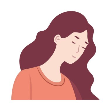 Genç kadın avatar portre simgesi izole