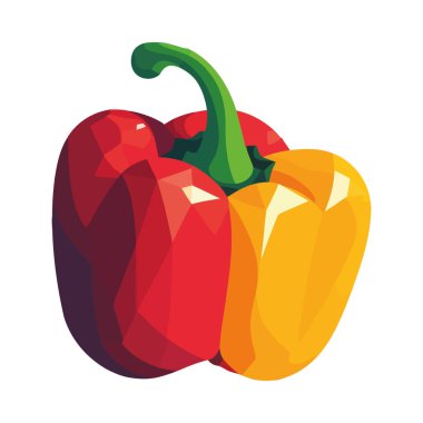 Taze biber sebzeleri sağlıklı gurme yemek ikonunu sembolize eder.