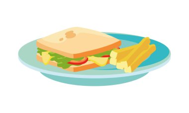 Klasik sandviç tasarımı vektörü izole