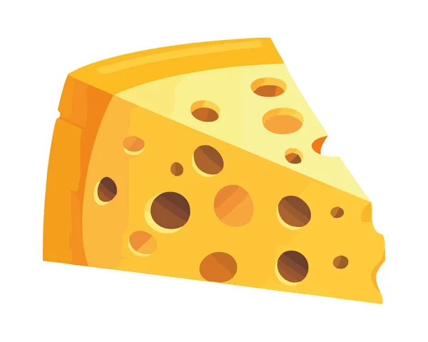 Gourmet Käsescheibe Frischer Und Gesunder Snack Ikone Isoliert — Stockvektor