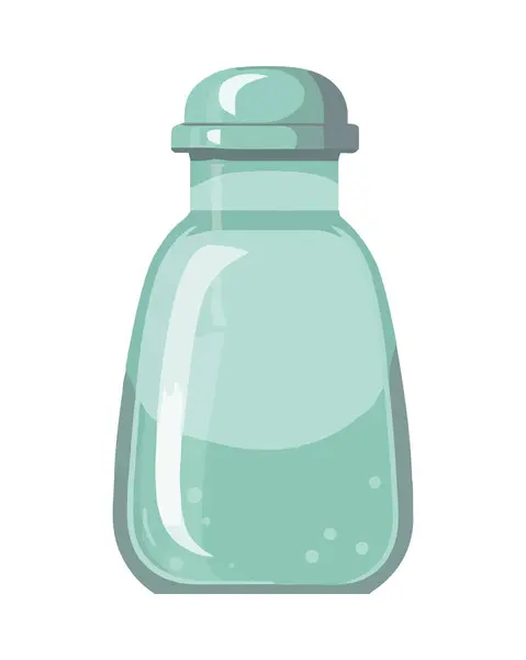 Transparente Glasflasche Mit Frischem Biowein Symbol Isoliert — Stockvektor