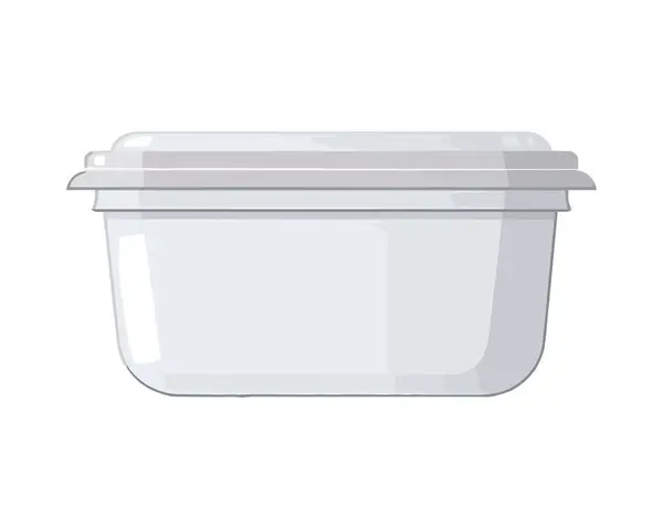 単離された食糧アイコンのためのふたが付いている単一のプラスチック容器 — ストックベクタ