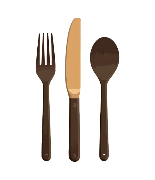 厨房用具刀 勺子和叉子图标隔离 — 图库矢量图片