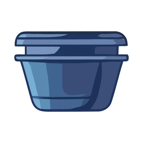 Blue Plastic Bucket Handle Transportation Icon Isolated — Stock Vector