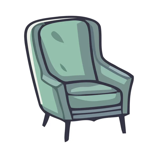 Удобное Кресло Подушка Элегантная Икона Украшения Изолированы — стоковый вектор