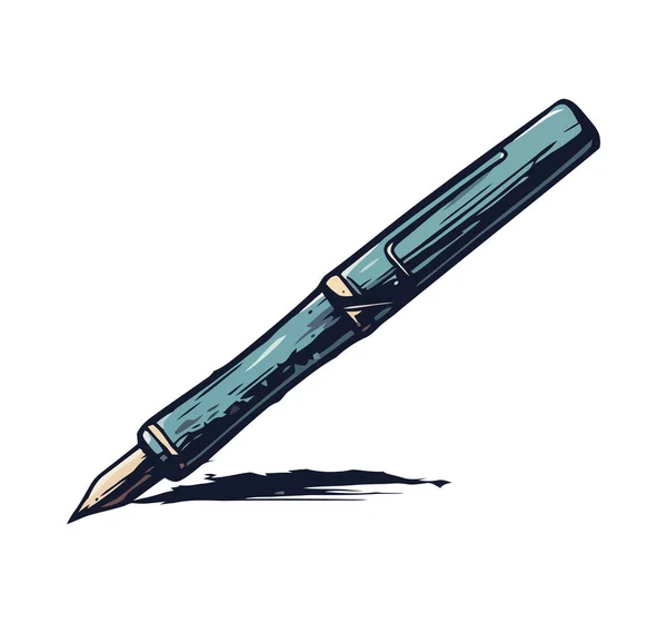 Изолированный Эскиз Синей Ручки Бумажном Фоне — стоковый вектор