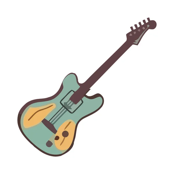 Tocando Guitarra Cantando Harmonia Ícone Composição Estilo Clássico Isolado — Vetor de Stock