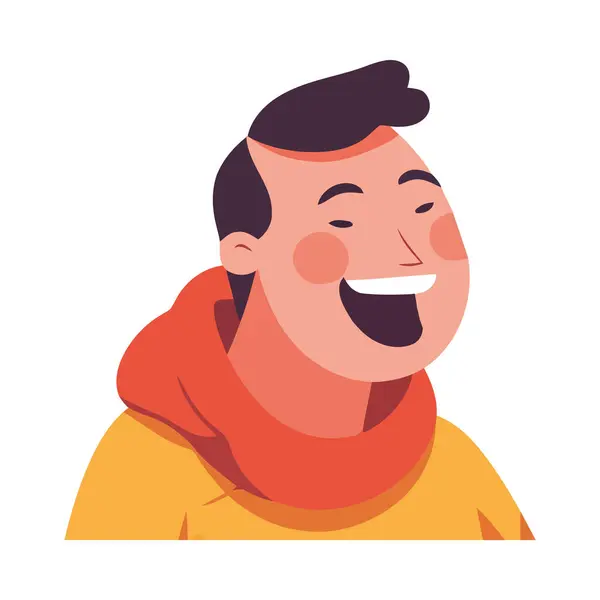 Lächelnde Cartoon Boy Avatar Ikone Isoliert — Stockvektor