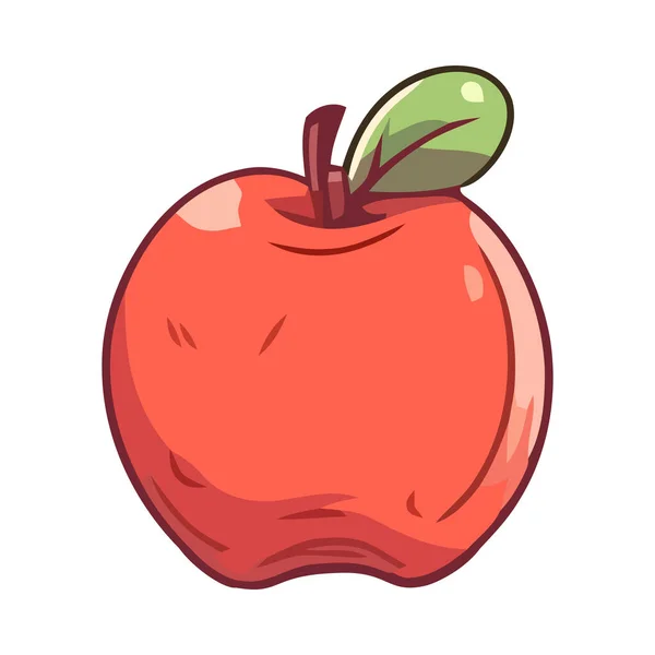 Saftigt Äpple Färskt Från Naturen Gourmet Gård Ikon Isolerad — Stock vektor