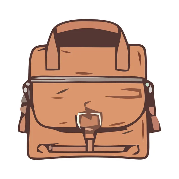 トラベルバックパックは 孤立した冒険と探検アイコンを象徴しています — ストックベクタ