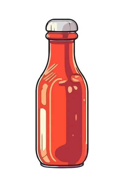 喝苏打水瓶子图标设计隔离 — 图库矢量图片