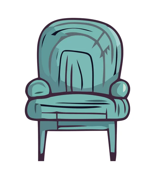 独立的白色背景图标上舒适的扶手椅 — 图库矢量图片