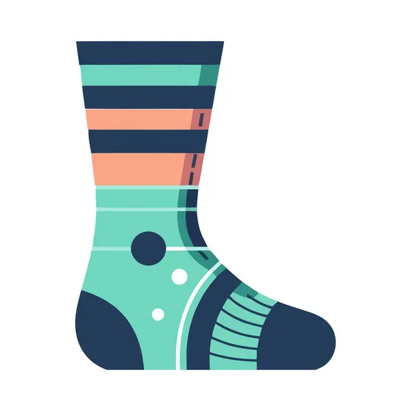 Zimní Móda Roztomilé Pruhované Ponožky Pro Dárek Dává Ikonu Izolované — Stockový vektor