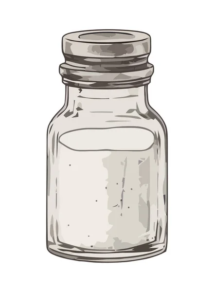 Transparent Salt Jar Kitchen Icon Design Isolated — Stock Vector
