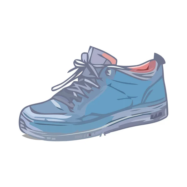 Zapato Deportivo Azul Con Cordones Zapatos Icono Vectorial Aislado — Archivo Imágenes Vectoriales