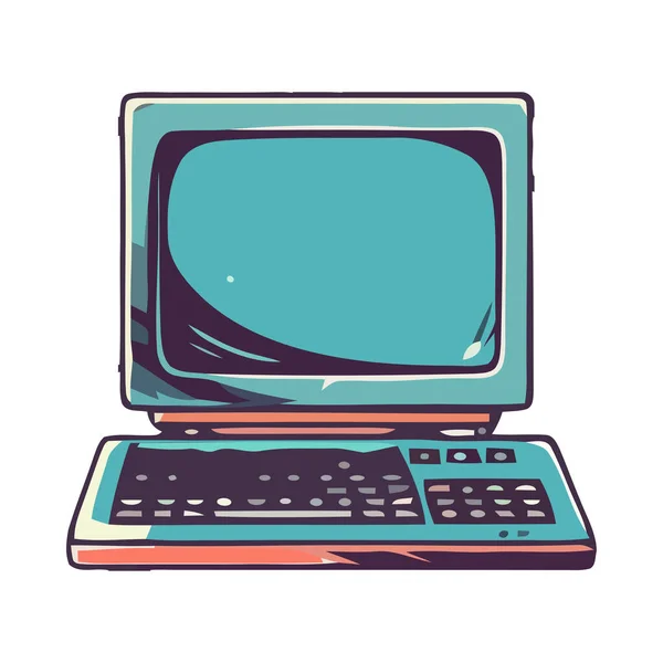 Monitor Equipo Informático Moderno Icono Del Teclado Aislado — Vector de stock