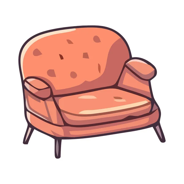 Comfortable Armchair Pillow Modern Design Icon Isolated — Stock Vector