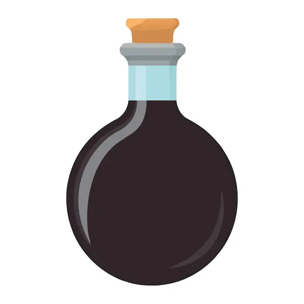 Organic Wine Bottle Illustration Isolated Vector Icon — Stock Vector
