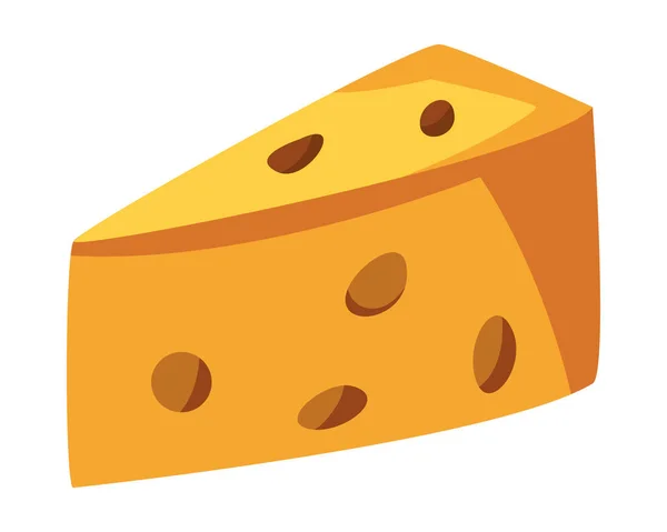 Frische Gourmet Käsescheibe Perfekt Zum Naschen Ikone Isoliert — Stockvektor