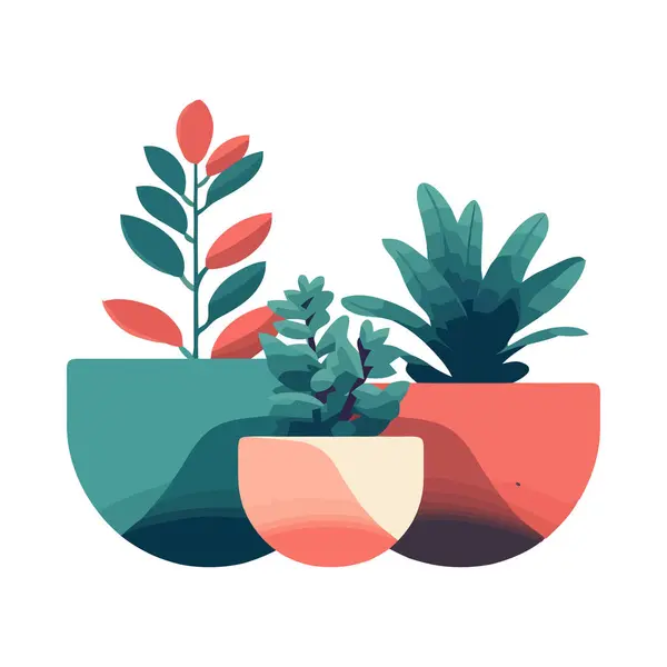 Organic Growth Symbolized Leafy Plant Icon Isolated — Stock Vector