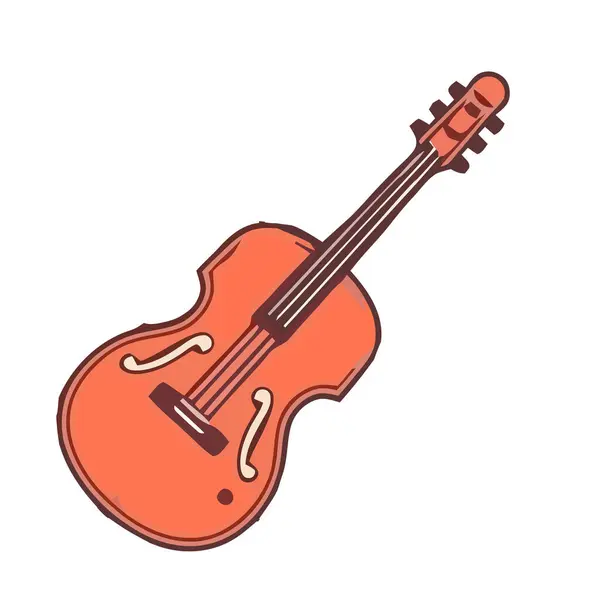 Instrumento Musical Violín Clásico Ícono Cuerdas Aislado — Vector de stock